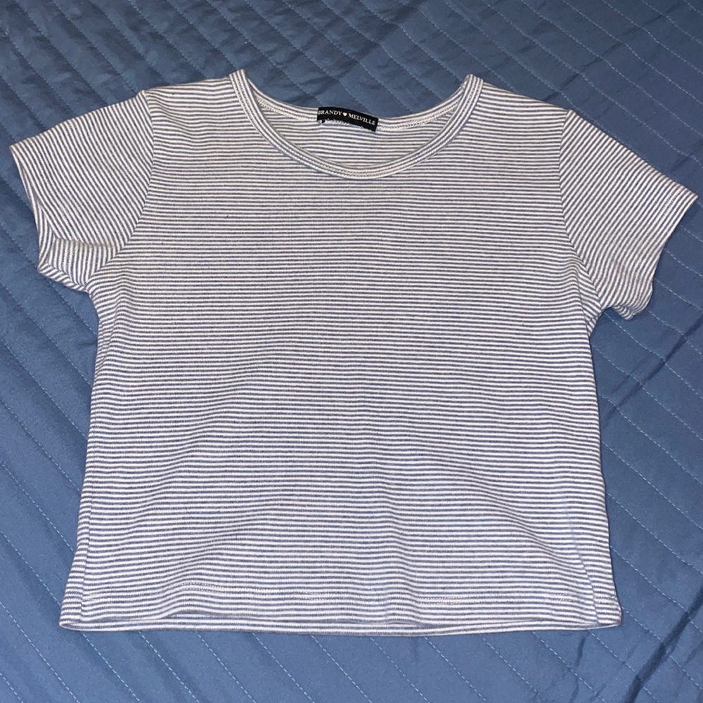 One size Brandy Blue & white striped crop top